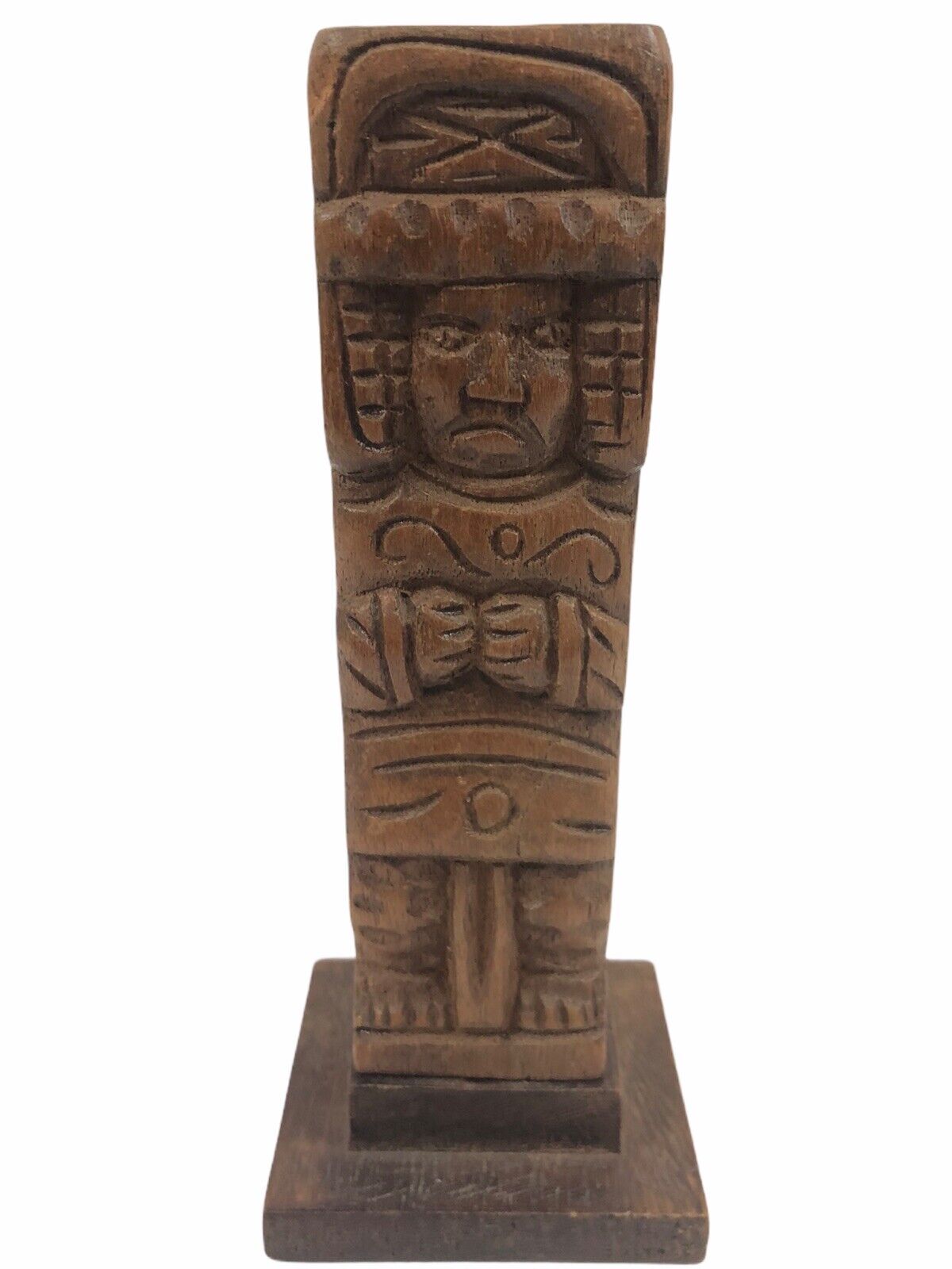 VINTAGE HAND CARVED WOOD MAN FACE  MADE IN HONDURAS