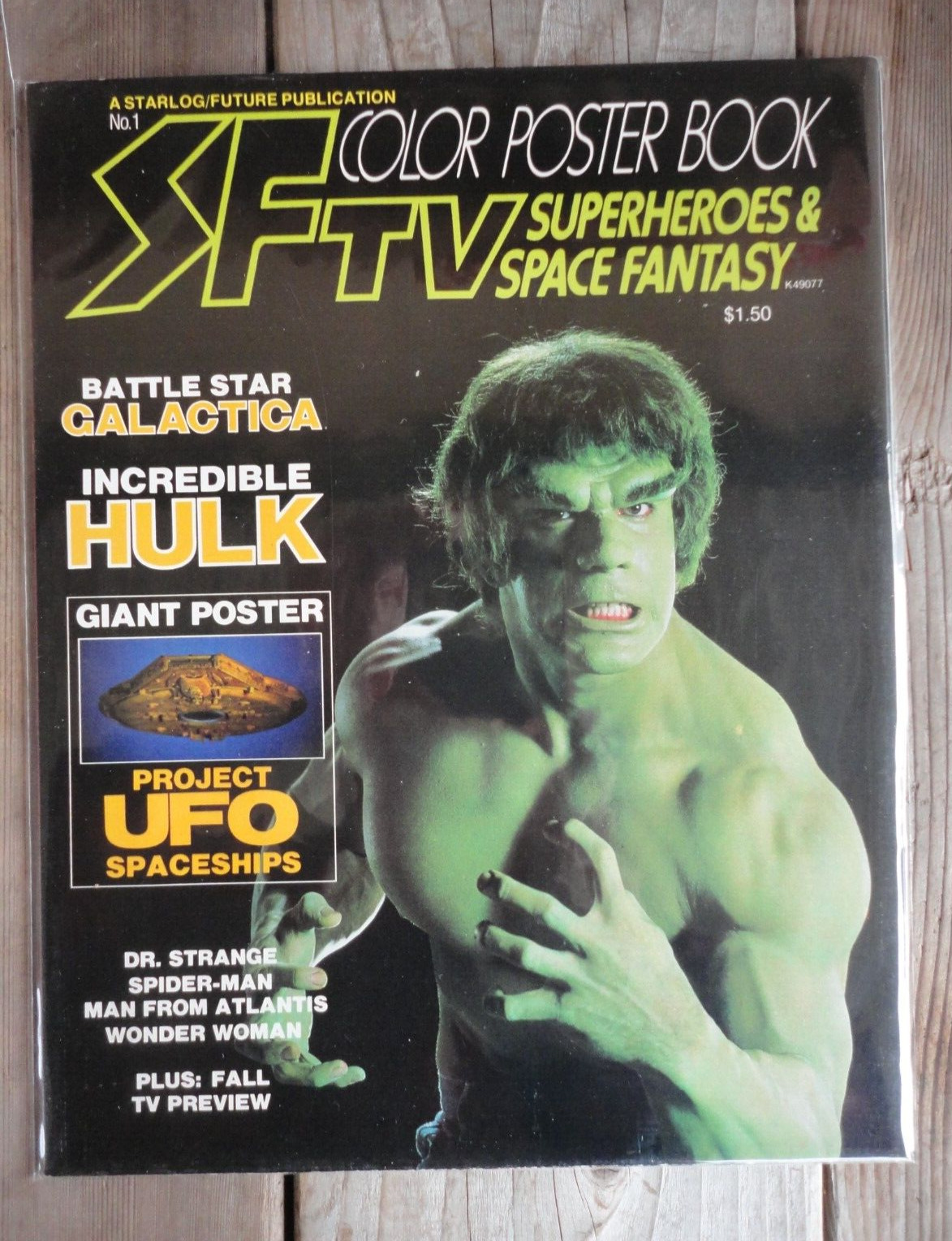 New Old Stock 1978 Starlog #1 SF TV Color Poster Book - Incredible Hulk, 22\