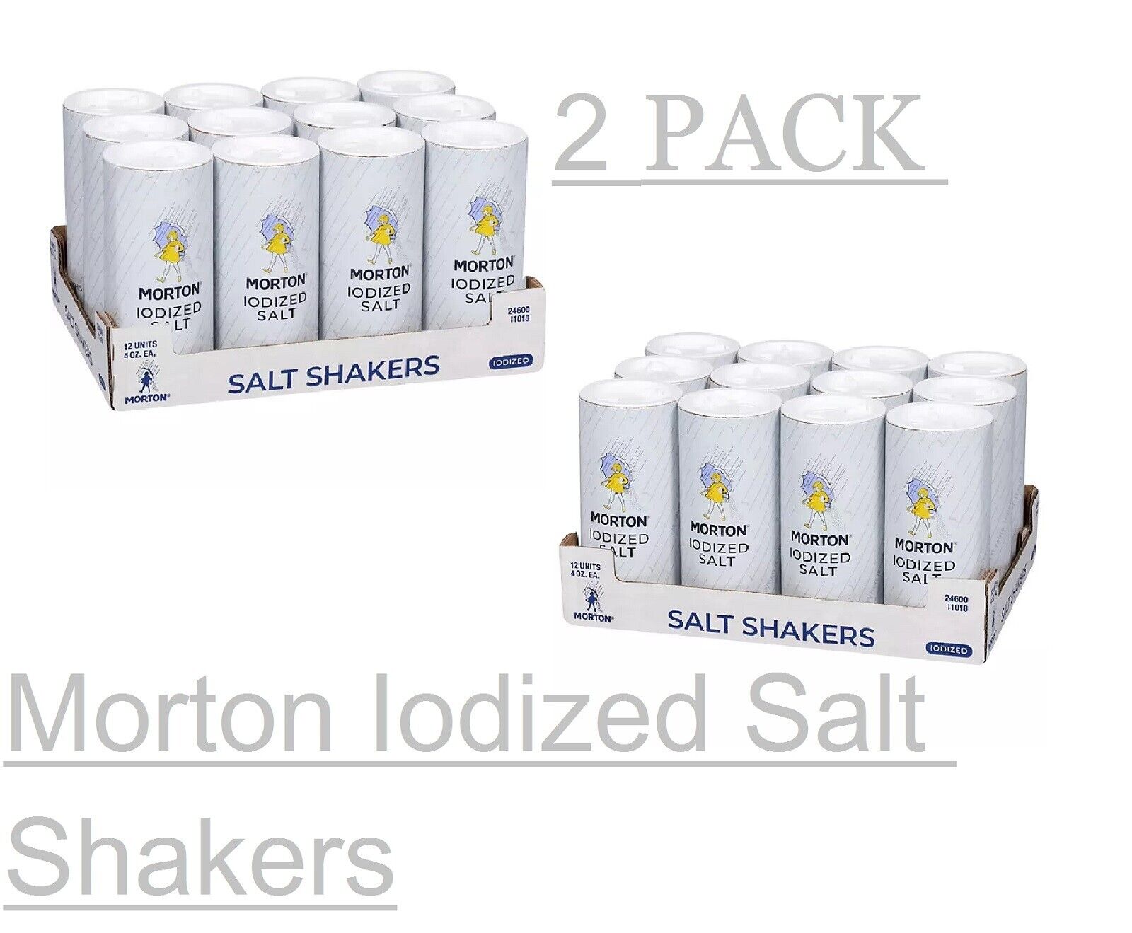 2 PACK Morton Iodized Salt Shakers (12 pk.)