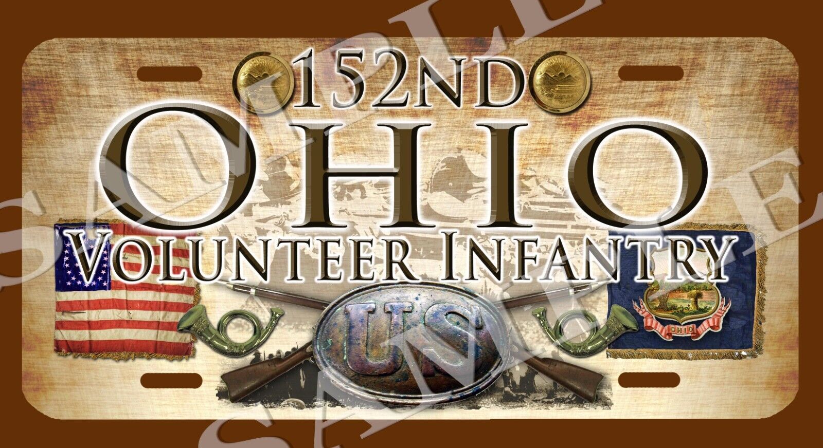 152nd Ohio Volunteer Infantry American Civil War Themed vehicle license plate