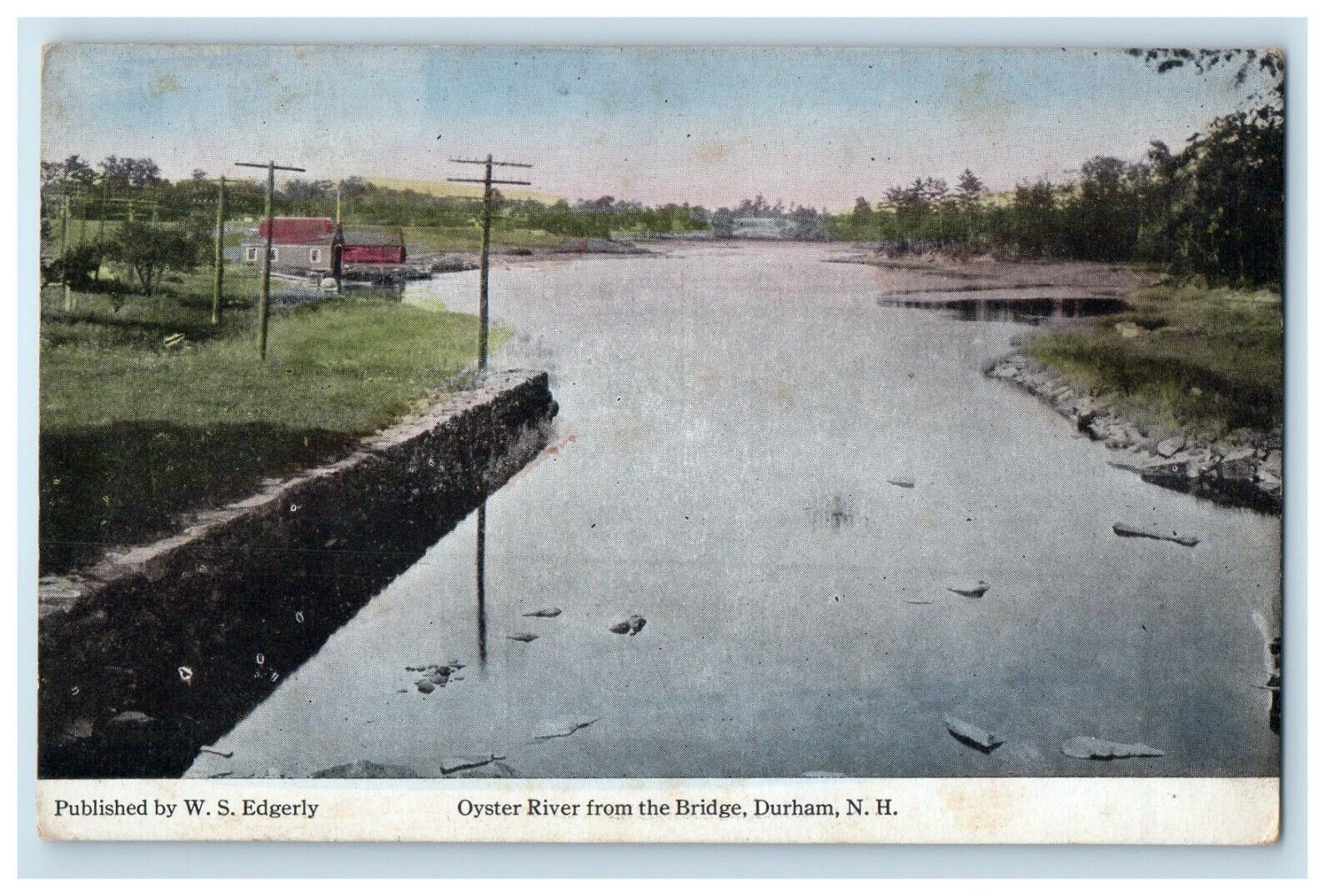 c1910's Oyster River From The Bridge Durham New Hampshire NH Antique Postcard