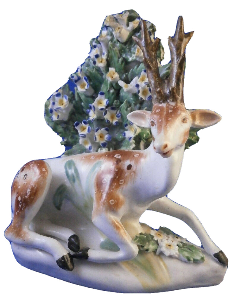 Antique 18thC Derby Porcelain Deer Stag Figurine Figure Porzellan Reh Figur
