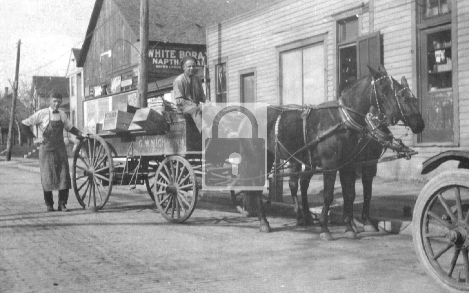 G W Wichmann Grocery Delivery Wagon Davenport Iowa IA Reprint Postcard