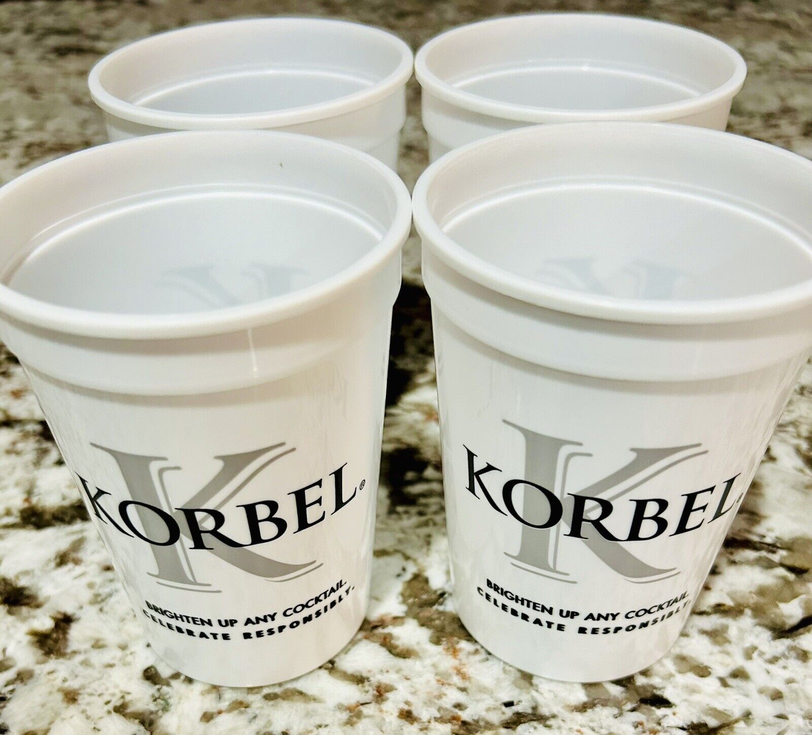 NEW Set of 4 Korbel Champagne Party Cups, Reusable Tumblers, 12 oz  