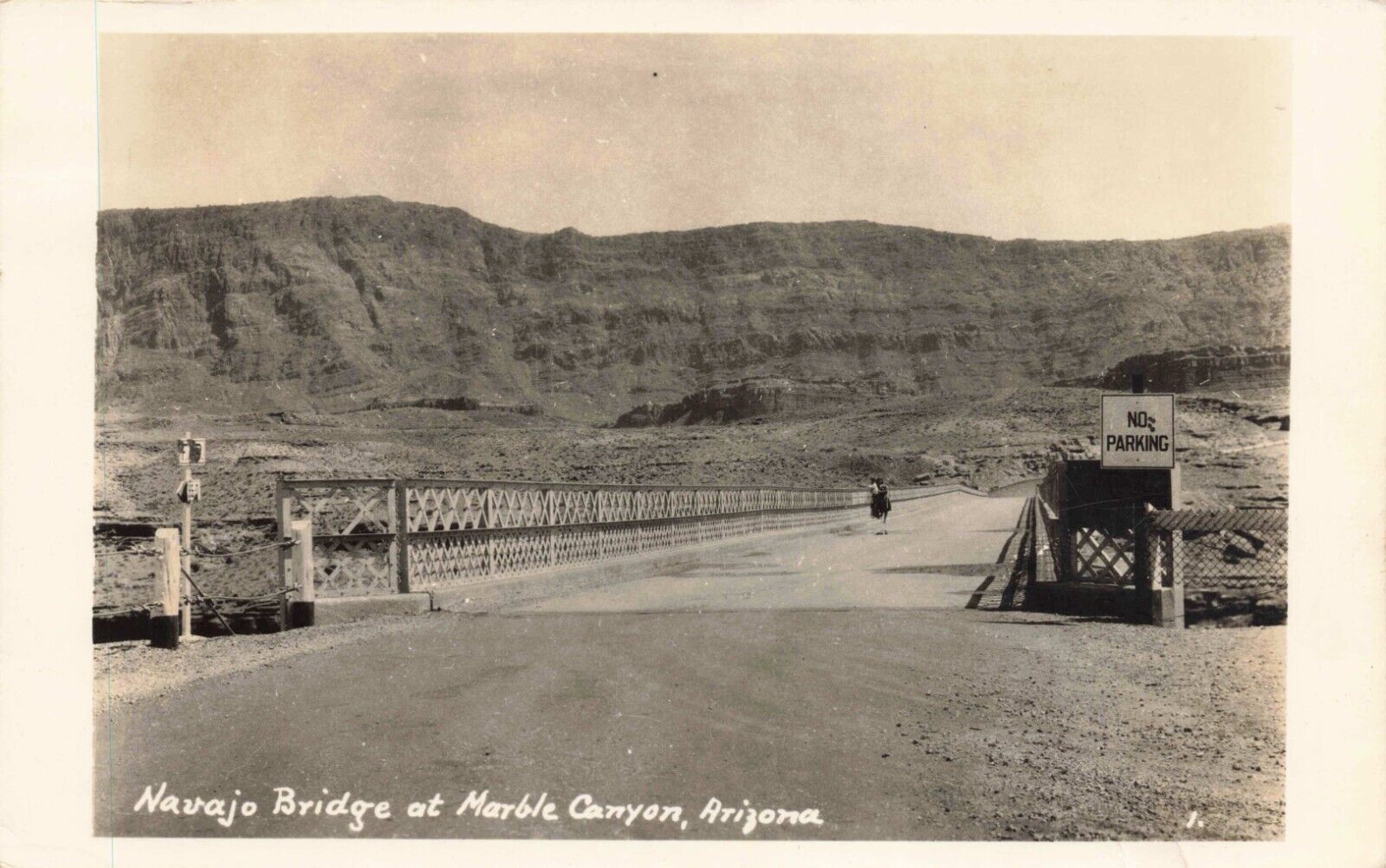 AZ-Marble Canyon, Arizona-RPPC-View of the Navajo Bridge c1940\'s A39