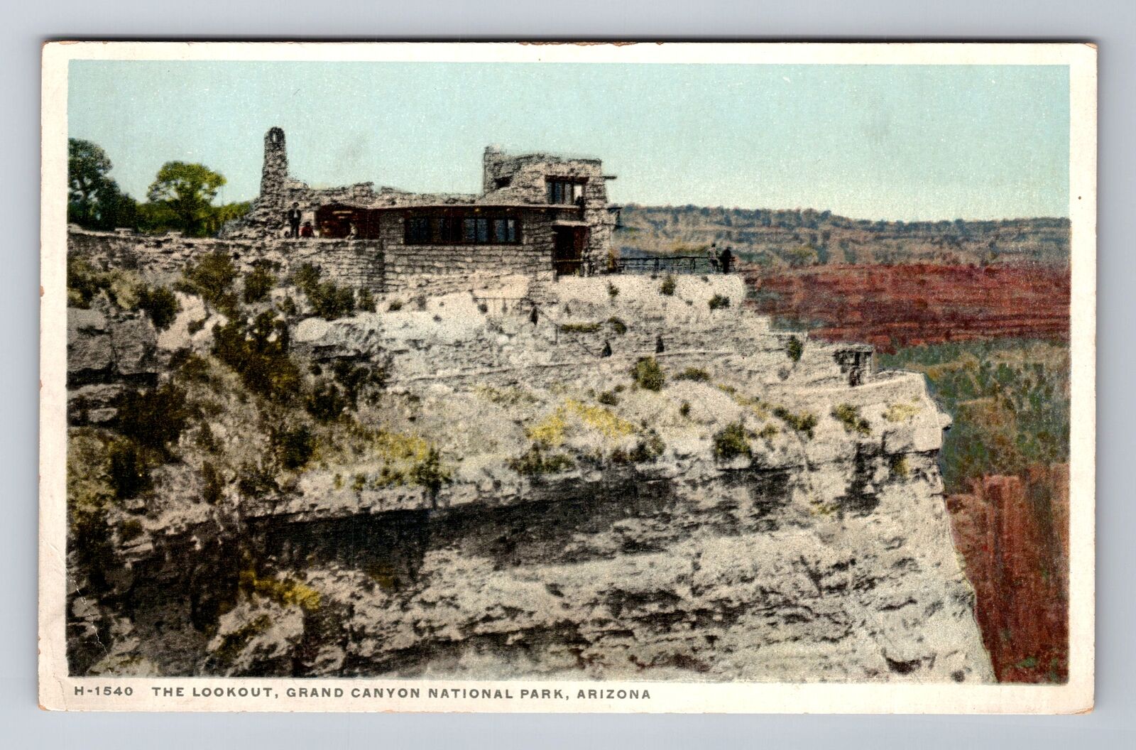 AZ-Arizona, Aerial Lookout, Grand Canyon, Antique, Vintage Souvenir Postcard