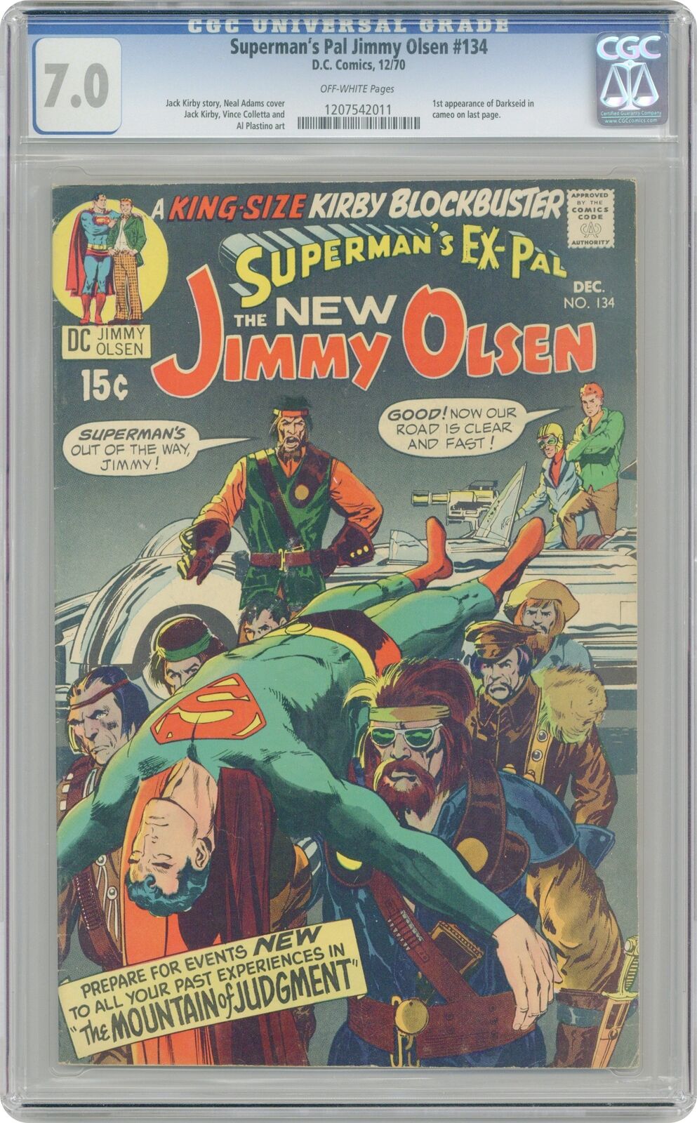 Superman\'s Pal Jimmy Olsen #134 CGC 7.0 1970 1207542011 1st Darkseid (cameo)