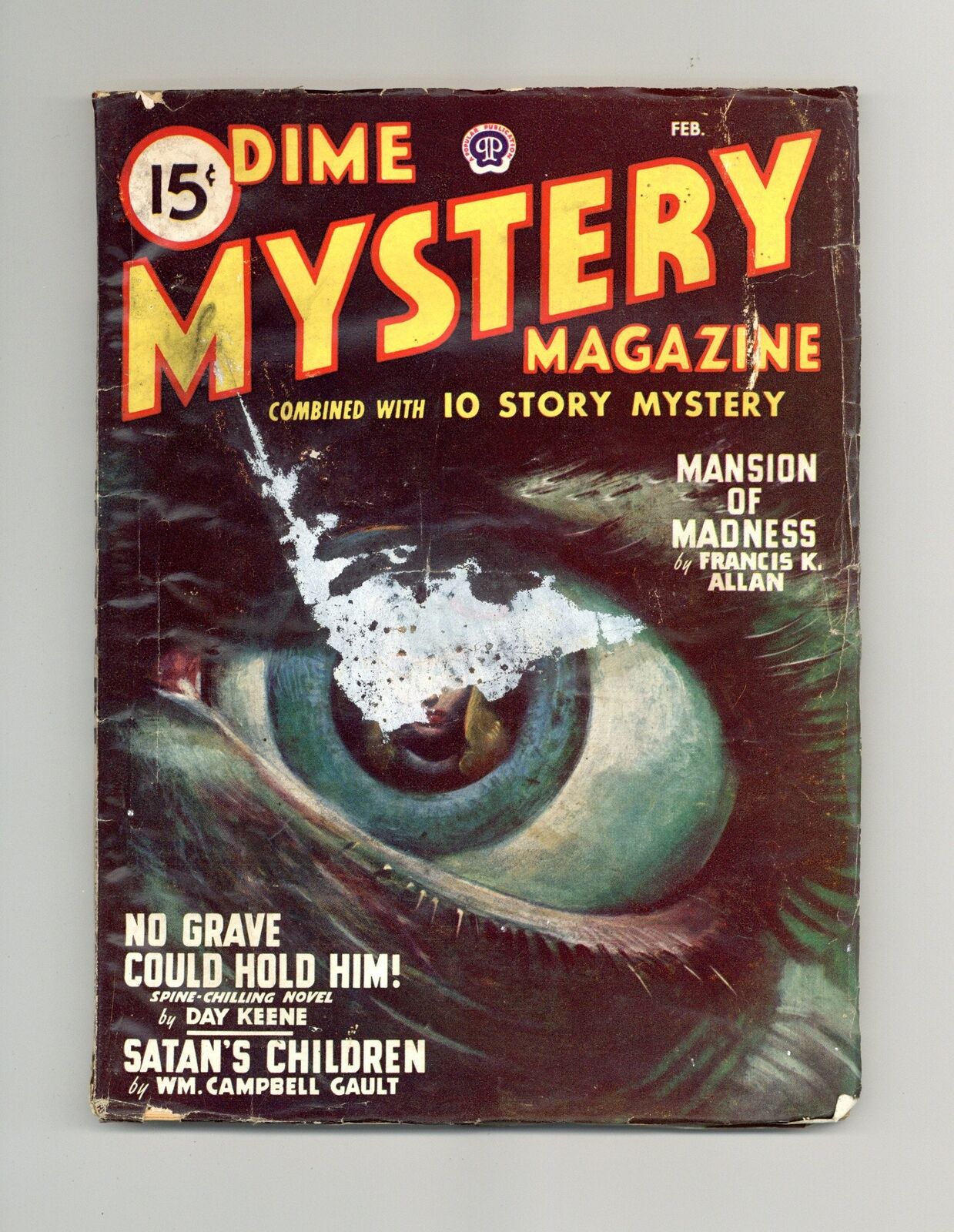 Dime Mystery Magazine Pulp Feb 1948 Vol. 36 #3 GD
