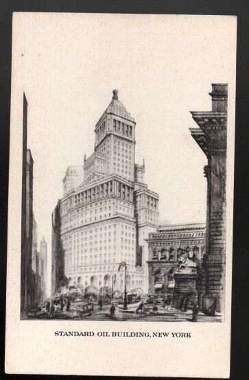 The Standard Oil Building New York City B&W Postcard Posted 1930s