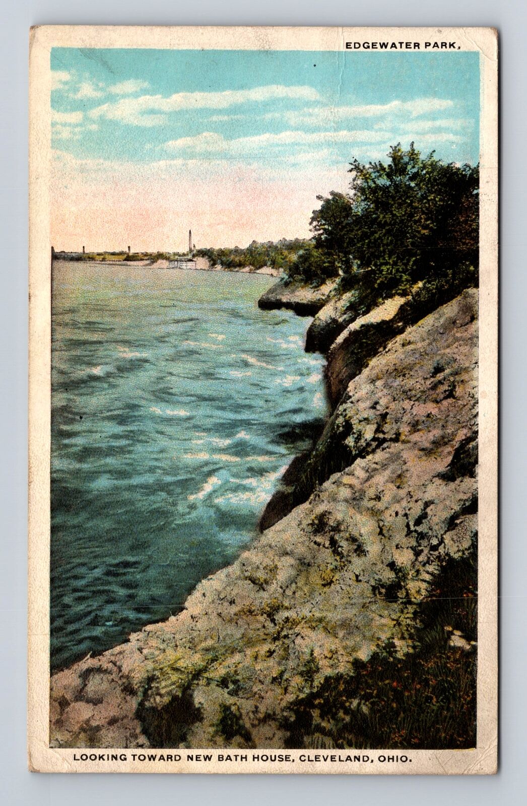 Cleveland OH-Ohio, Aerial Looking Toward New Bath House, Vintage c1920 Postcard