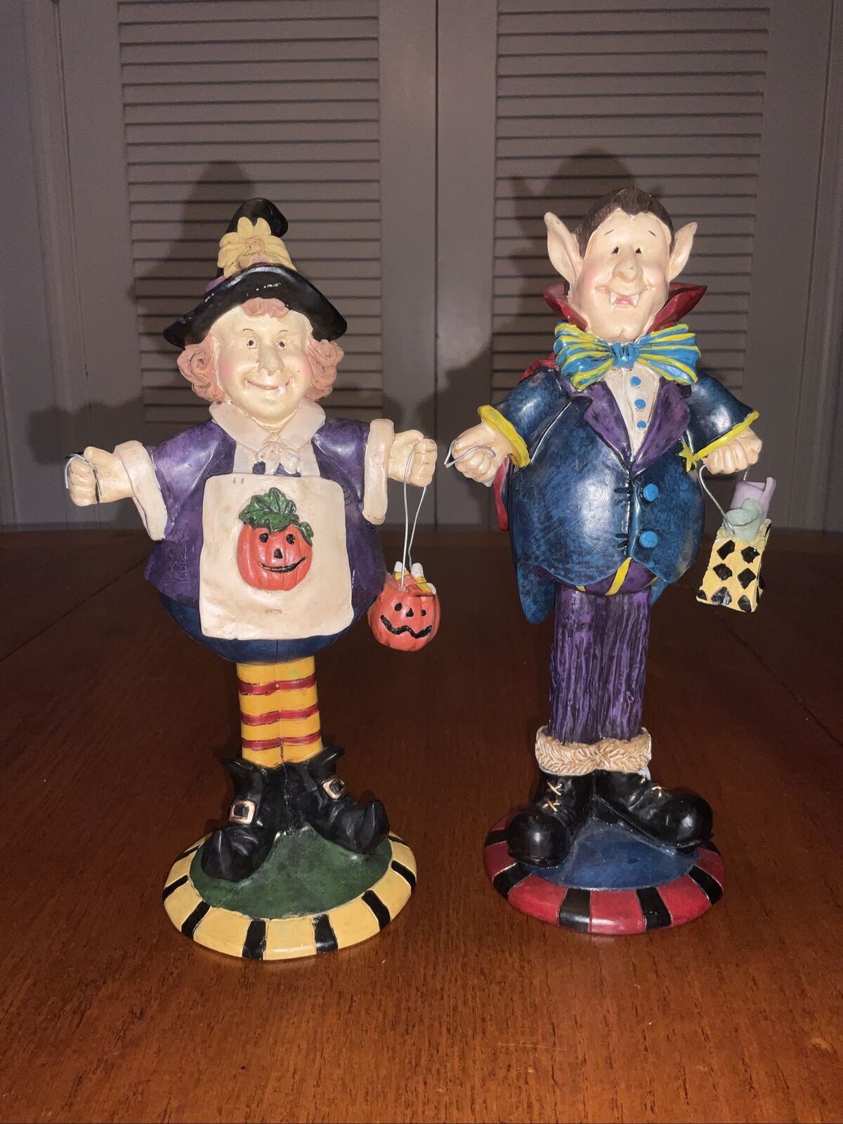 Halloween Figurine Decor Witch Dracula 9”  Lot 2