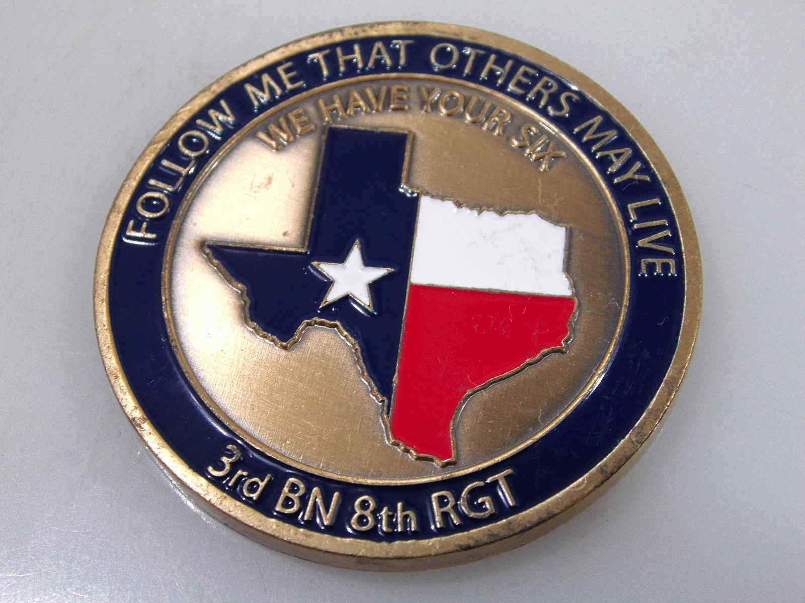 3RD BN 8TH RGT TEXANS SERVING TEXAS CHALLENGE COIN