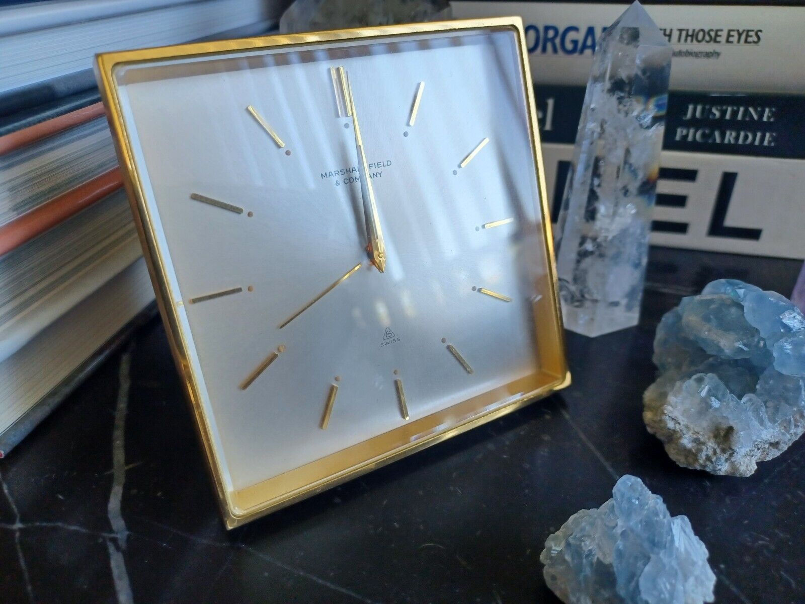 mid-century modern Swiss made clock for Marshall Field & Co. - Non-Working