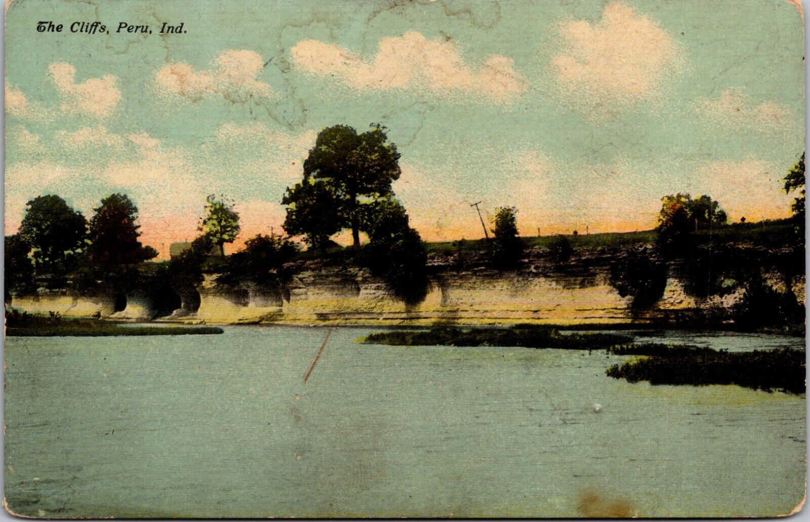 The Cliffs Peru Indiana Postcard 1909 Divided Back