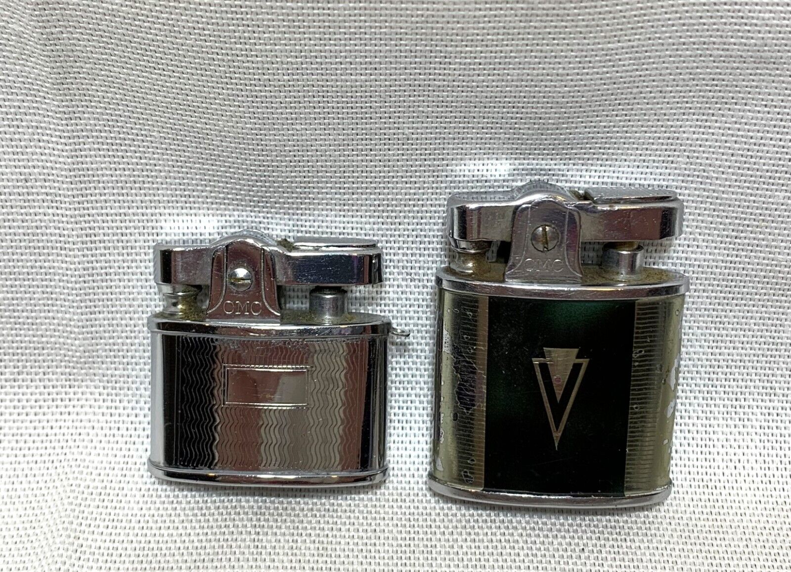 2 Vintage Continental CMC Small Mini Cigarette Lighters