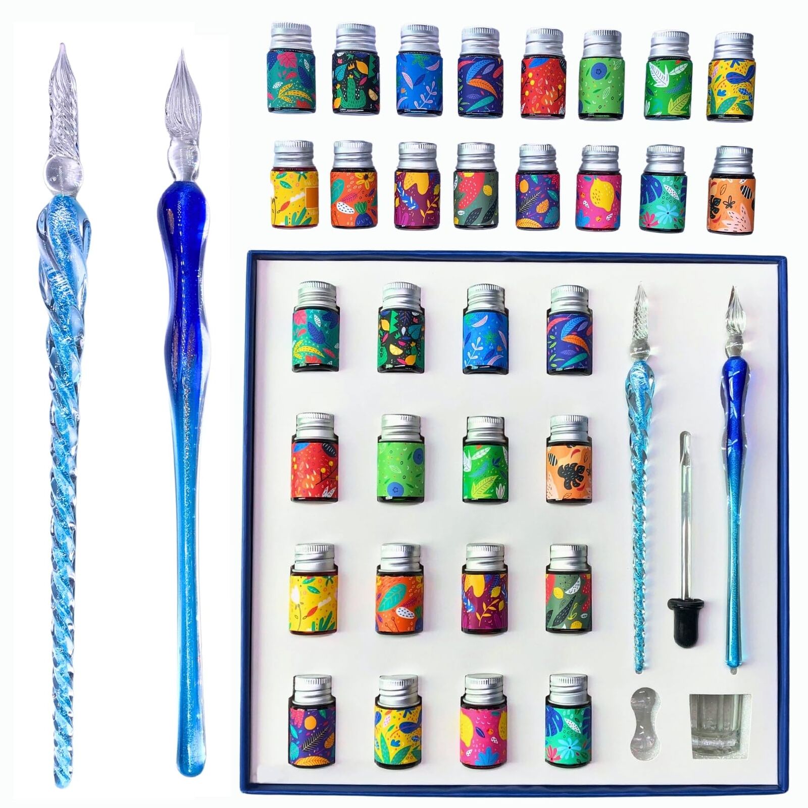 Premium Glass Pen Set, 21 Pieces - Calligraphy and Drawing Pen Set, Includes ...