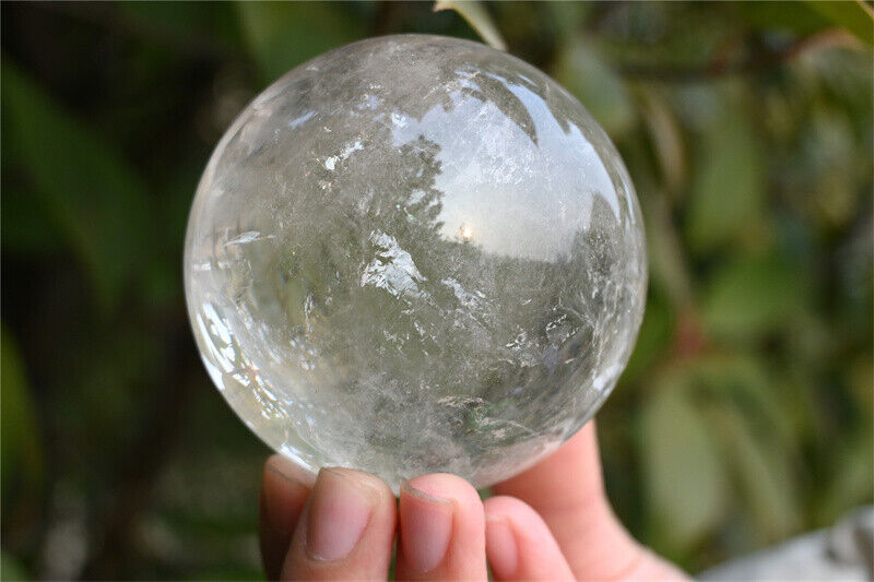 0.92LB Unique Natural Clear Quartz Sphere Crystal Ball Reiki Healing Energy Gift