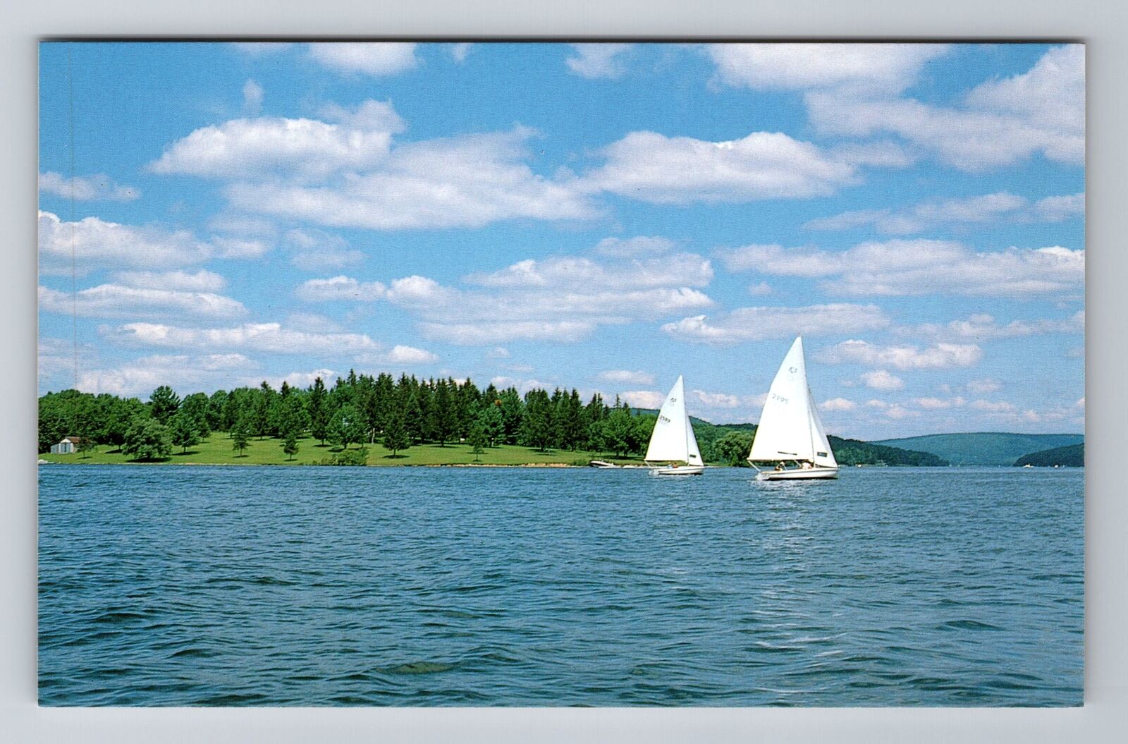Deep Creek Lake MD- Maryland, Yacht Boats, Antique, Vintage Souvenir Postcard