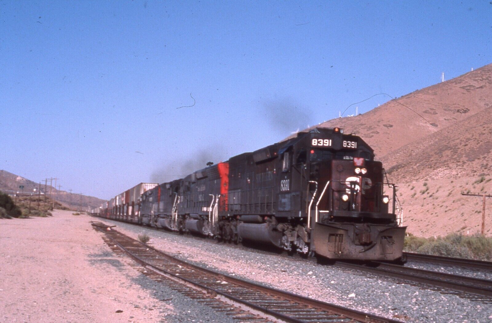 Duplicate Railroad Train Slide Southern Pacific SD40T-2 #8391 08/1996 Cameron CA