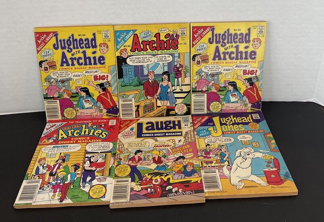Vintage Archie Digest Comics Lot of 6 Jughead