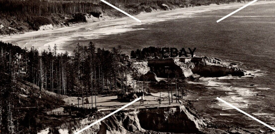 1955 RPPC Postcard Cape Foul Weather Yaquina Head Oregon Coast