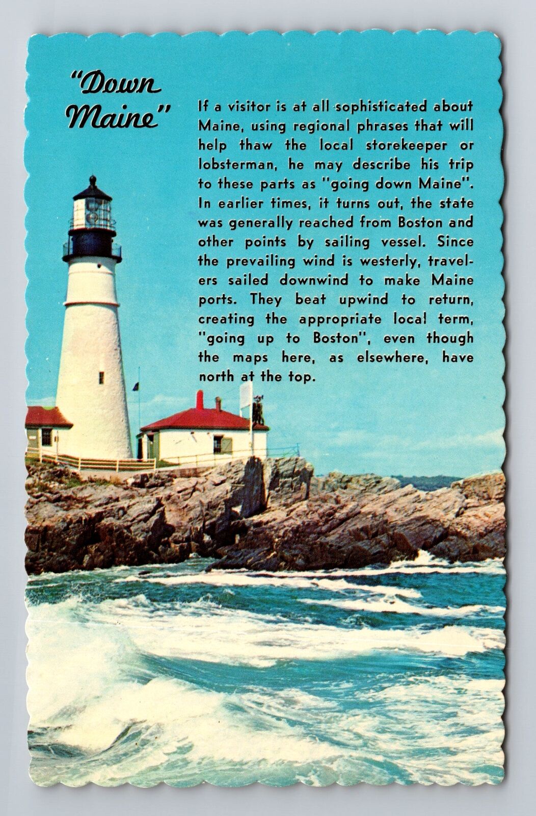 Portland ME-Maine, First Lighthouse Erected In U.S. Antique Vintage Postcard