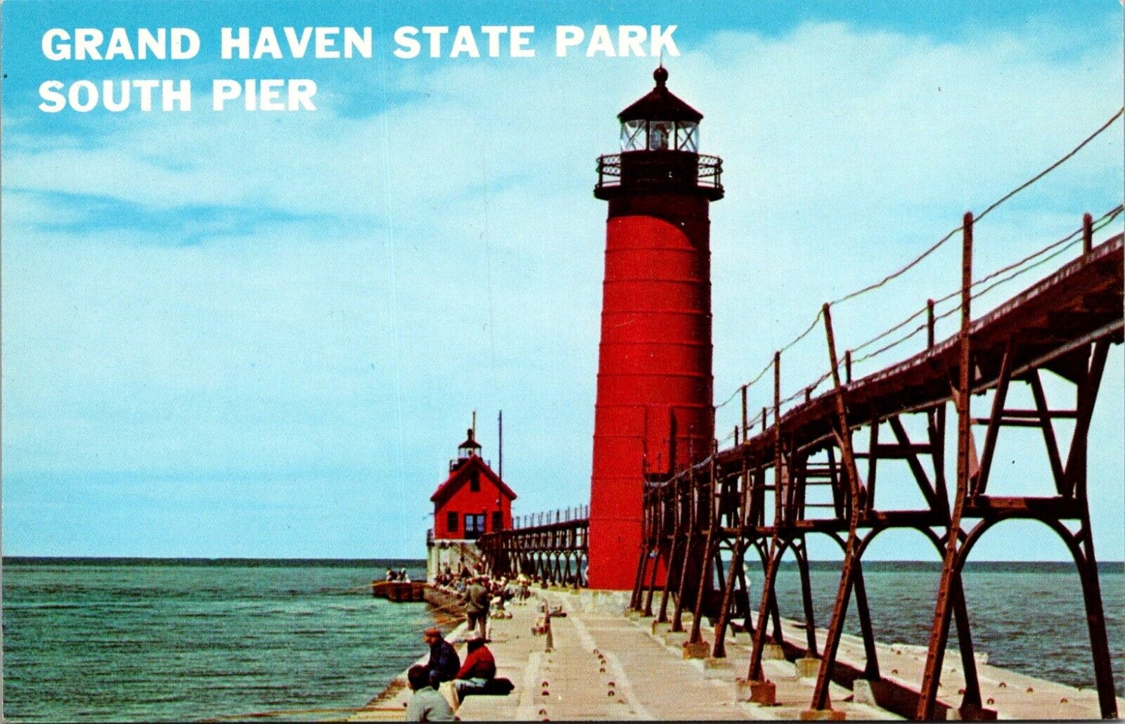 Postcard Grand Haven Michigan Grand Haven State Park South Pier Vintage Unposted