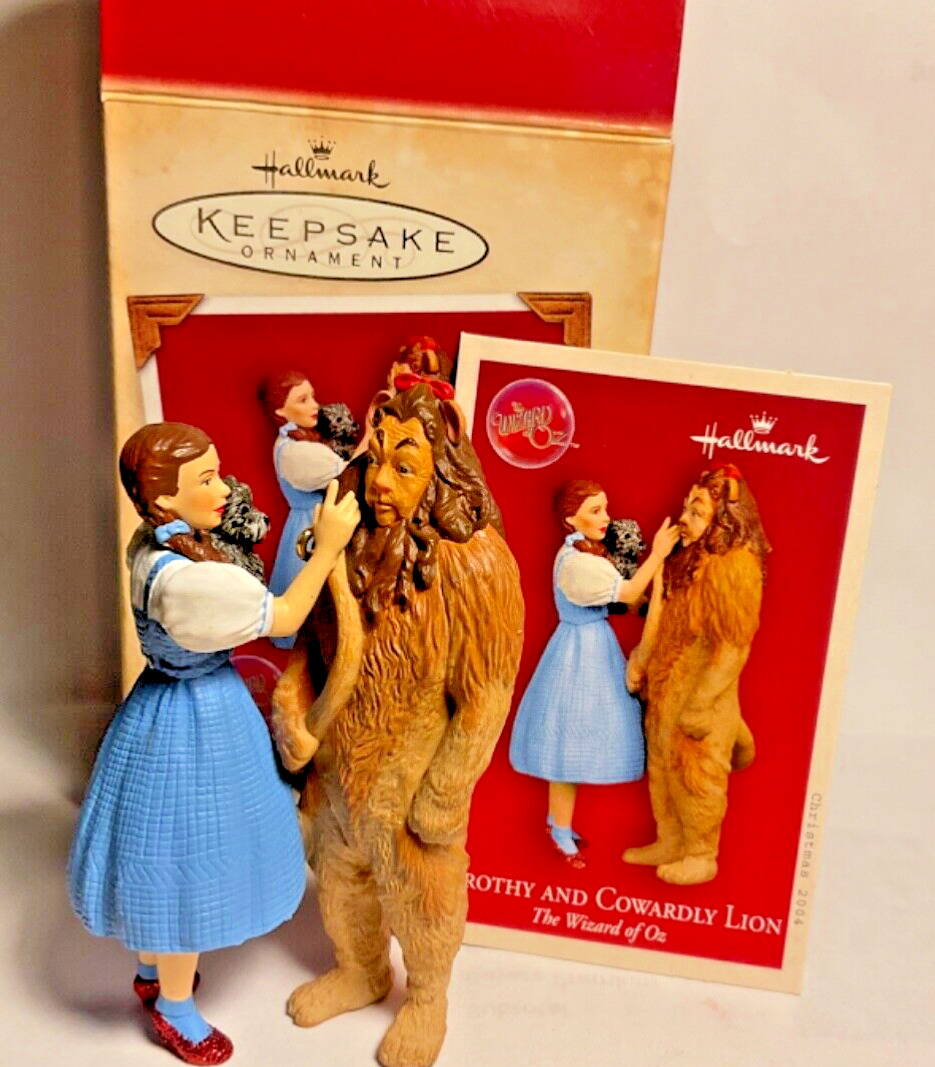 Hallmark Wizard of Oz 2004 Ornament Dorothy and the Cowardly Lion NIB