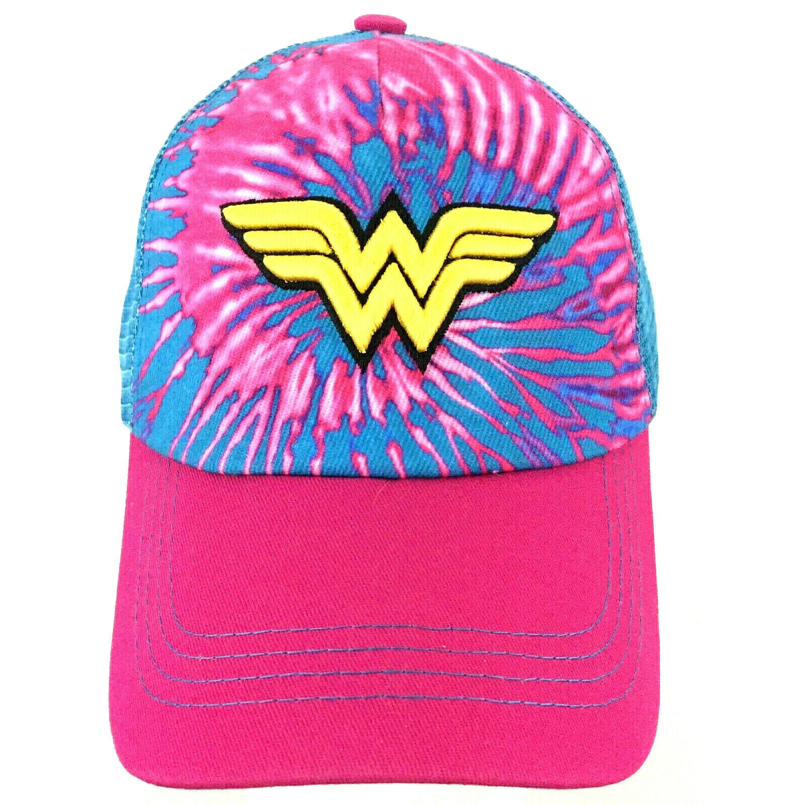 Wonder Woman Symbol Logo Hat Six Flags DC Comics Snap Back Baseball Trucker Cap