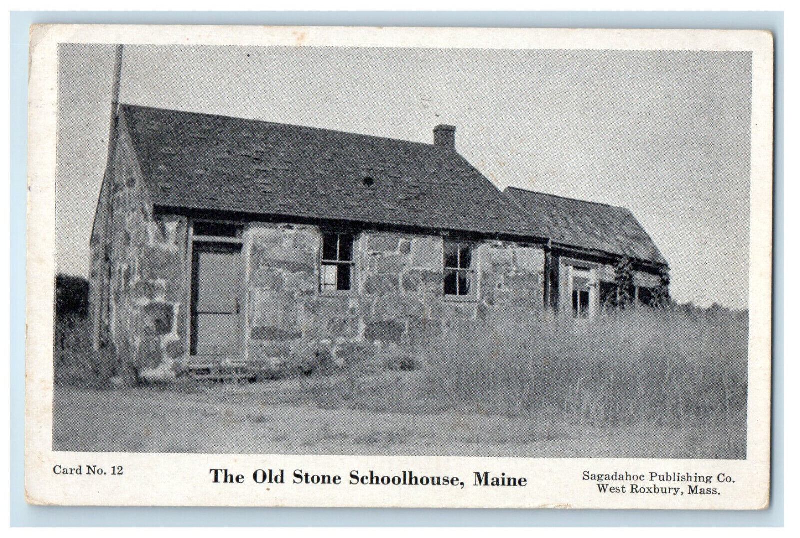 1950 The old Stone Schoolhouse, Maine ME Unposted Sagadahoc Postcard