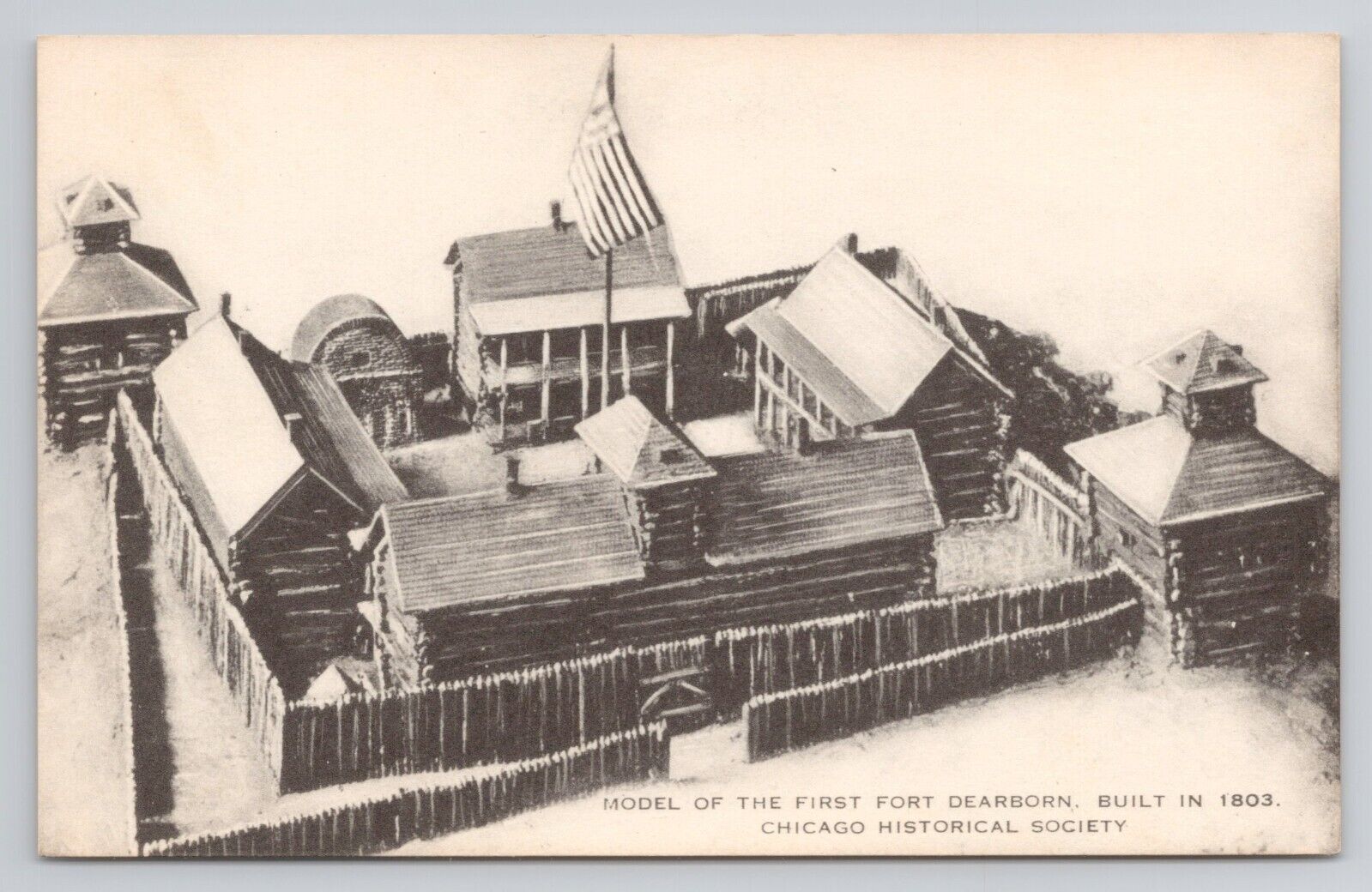 Model of The First Fort Dearborn Built in 1803 Chicago Historical Society