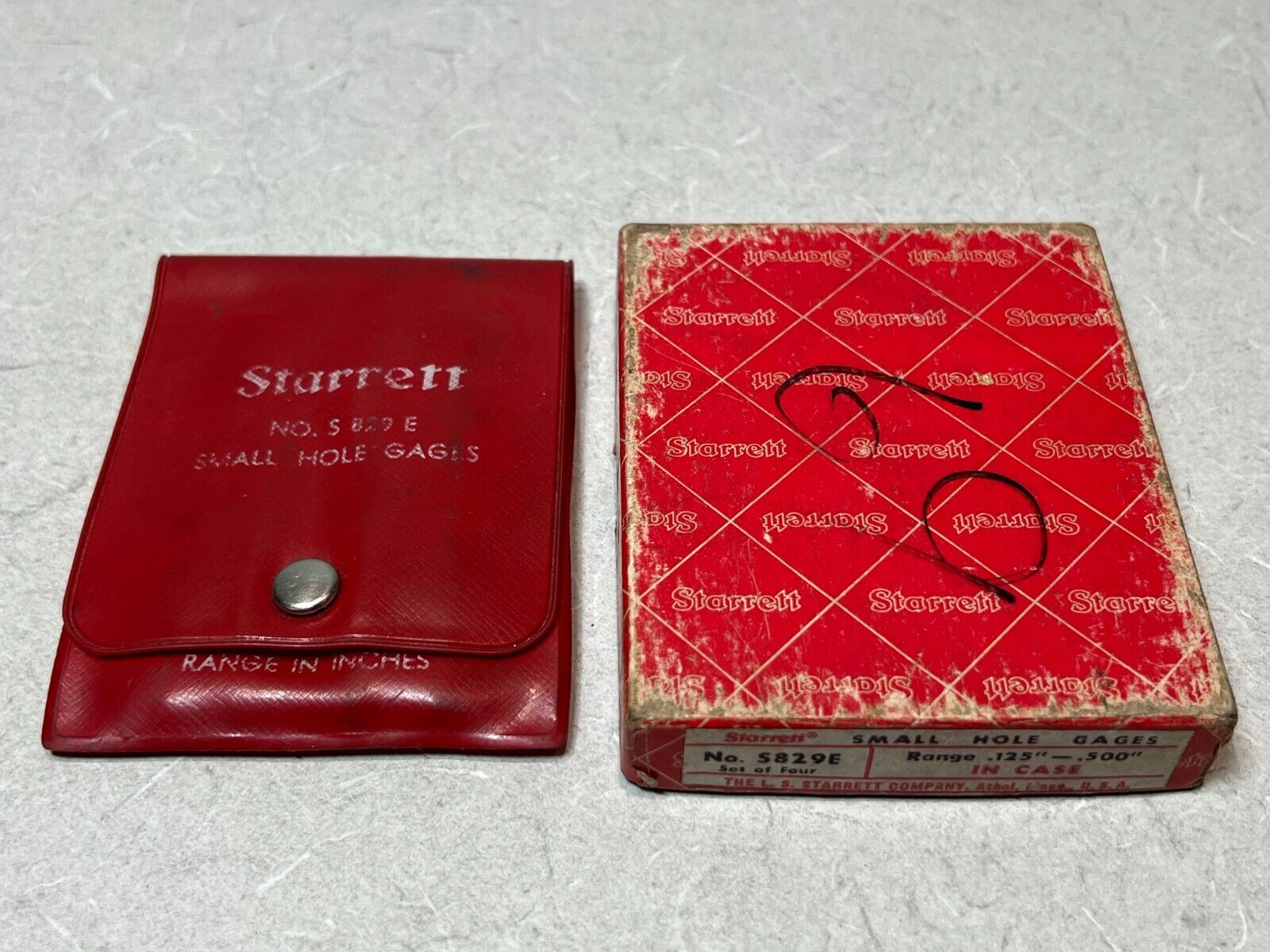 4 Pcs Starrett No S 829 E Small Hole Gages, 829A/B/C/D w Case & BOX, Made in USA