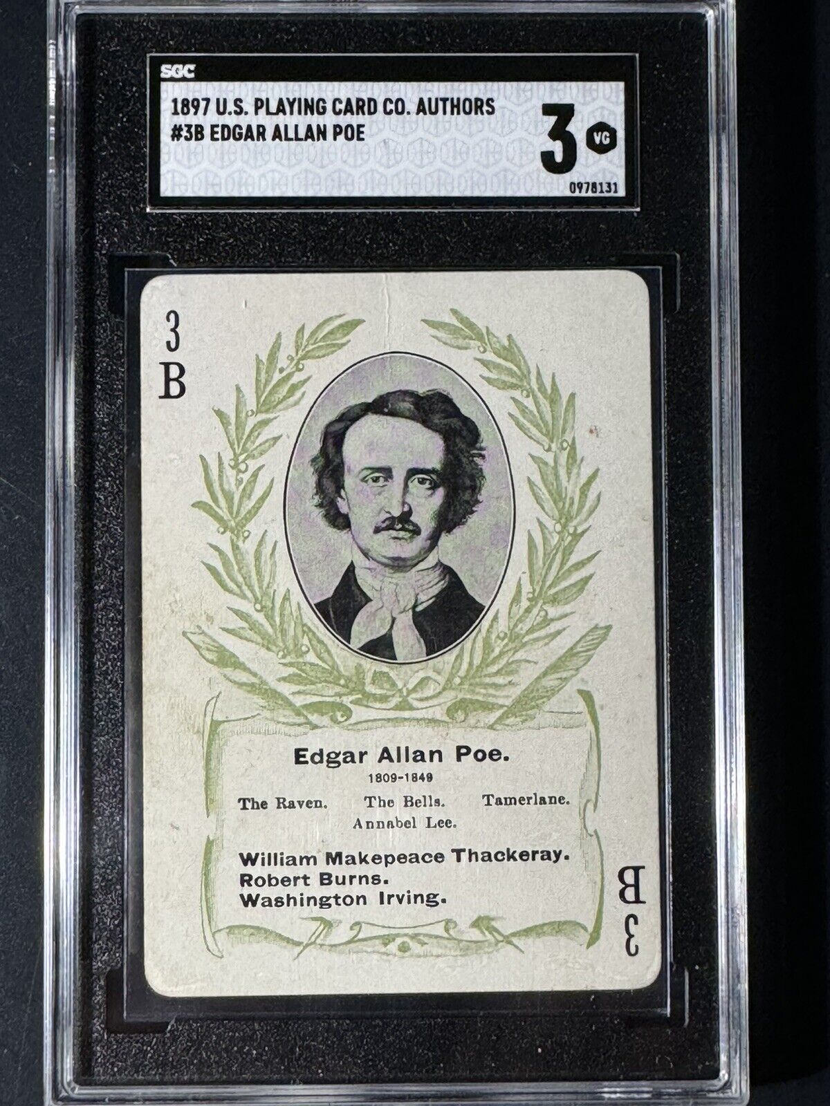 1897 Playing Card, Edgar Allan Poe, SGG 3 - Authors￼