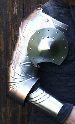 Medieval Knight Late Gothic Pair Of Pauldrons Elbow Bracers Basegews Armor
