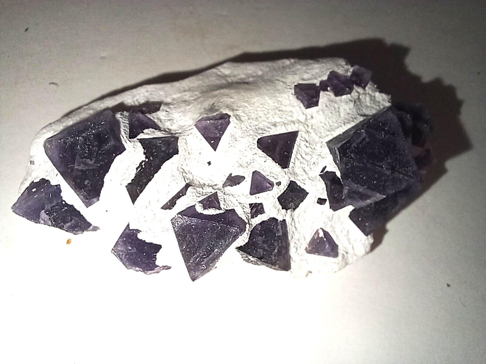 Stunning Purple Fluorite Ochtehedrons in Matrix