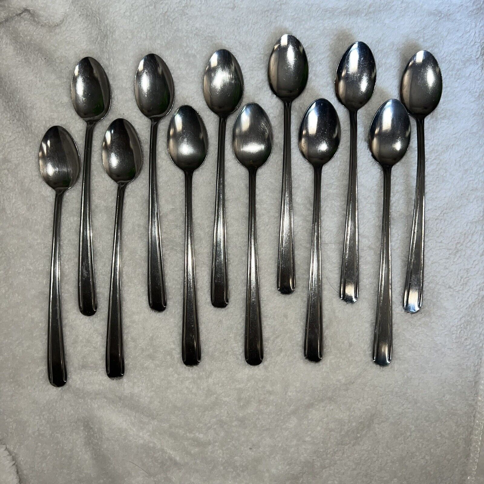 12 Pc Lot Of Vintage Stainless Japan Iced Tea Spoon Long Spoons