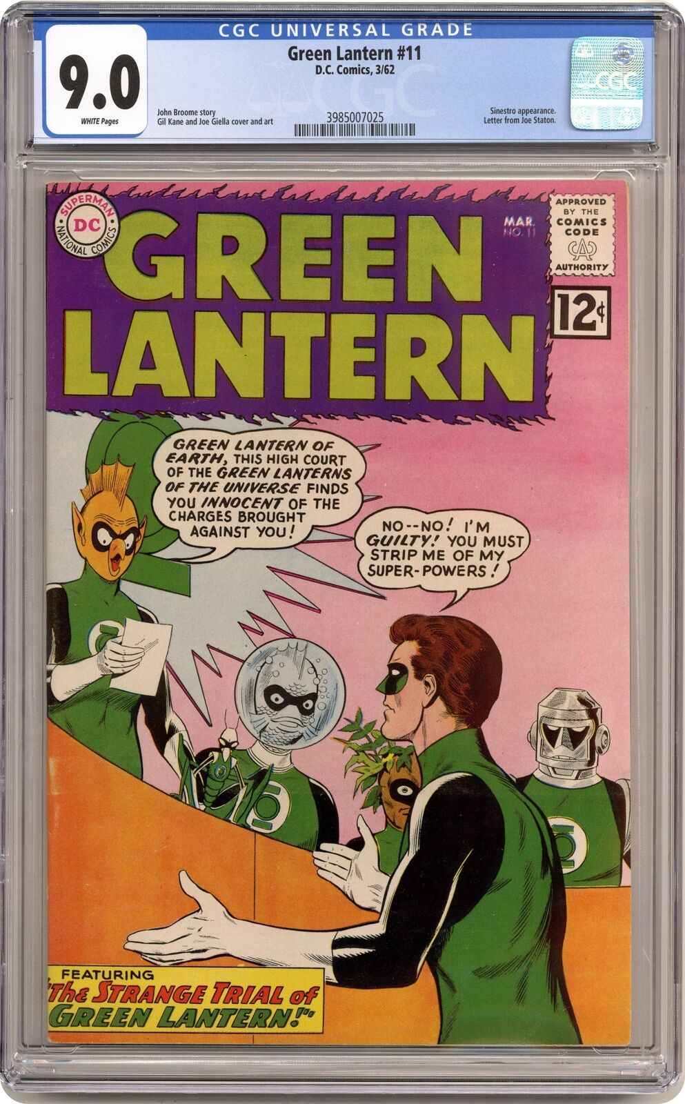 Green Lantern #11 CGC 9.0 1962 3985007025