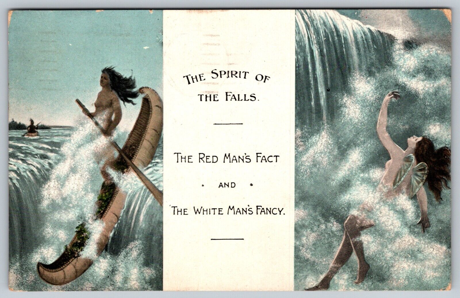 Niagara Falls Canada cover to USA Red Man's Fact White Man's Fancy 1909 Postcard