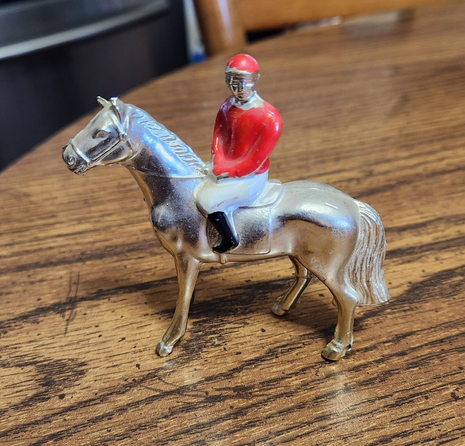 Vintage Pot Metal Jockey On Horse Made In Japan Figurine