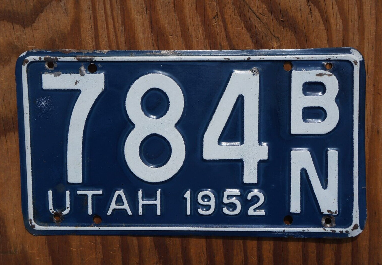 1952 Utah License Plate # 784 - Single Issue No Pairs
