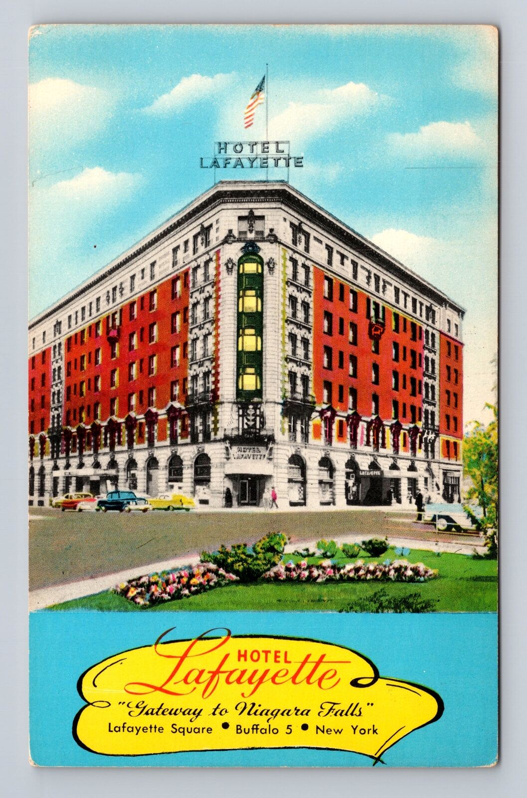 Buffalo NY-New York, Hotel Lafayette, Advertising, Antique Vintage Postcard