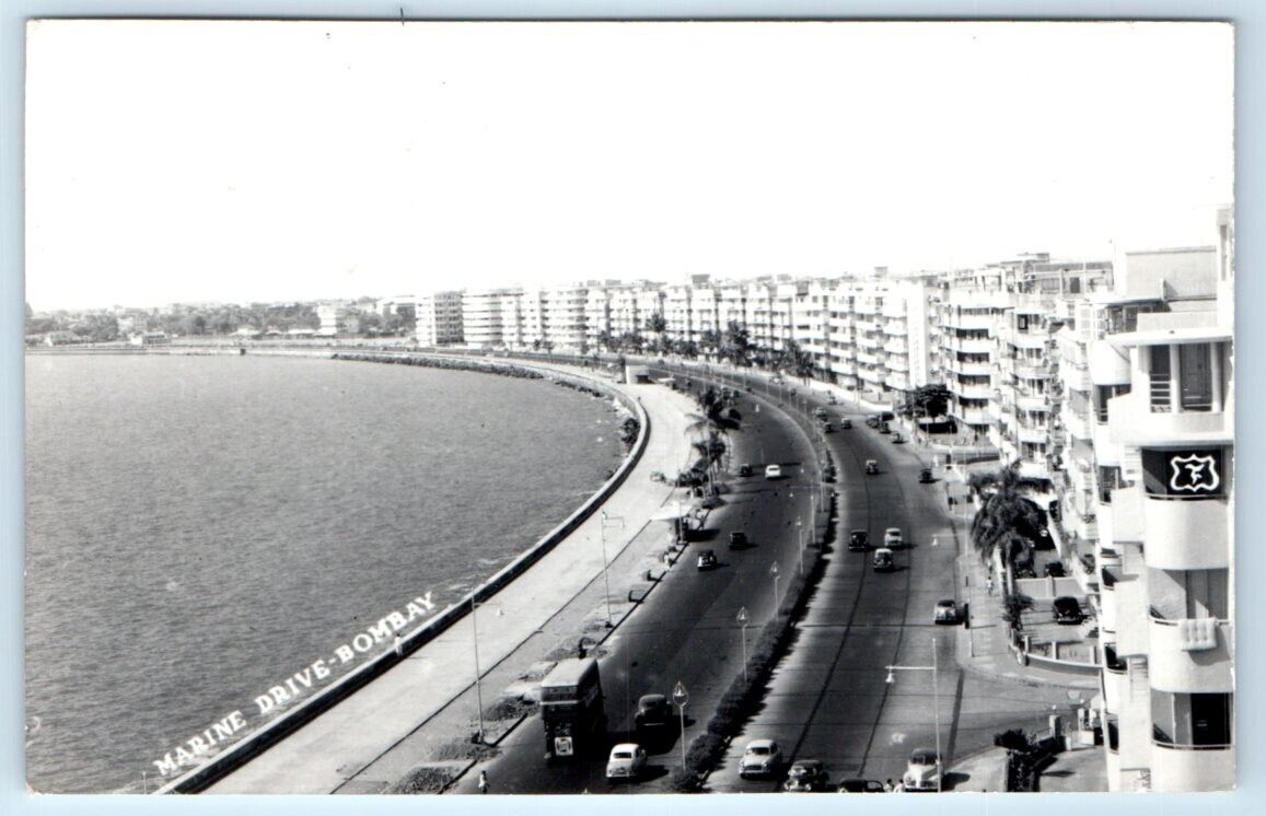 RPPC BOMBAY Marine Drive MUMBAI INDIA 1958 Postcard