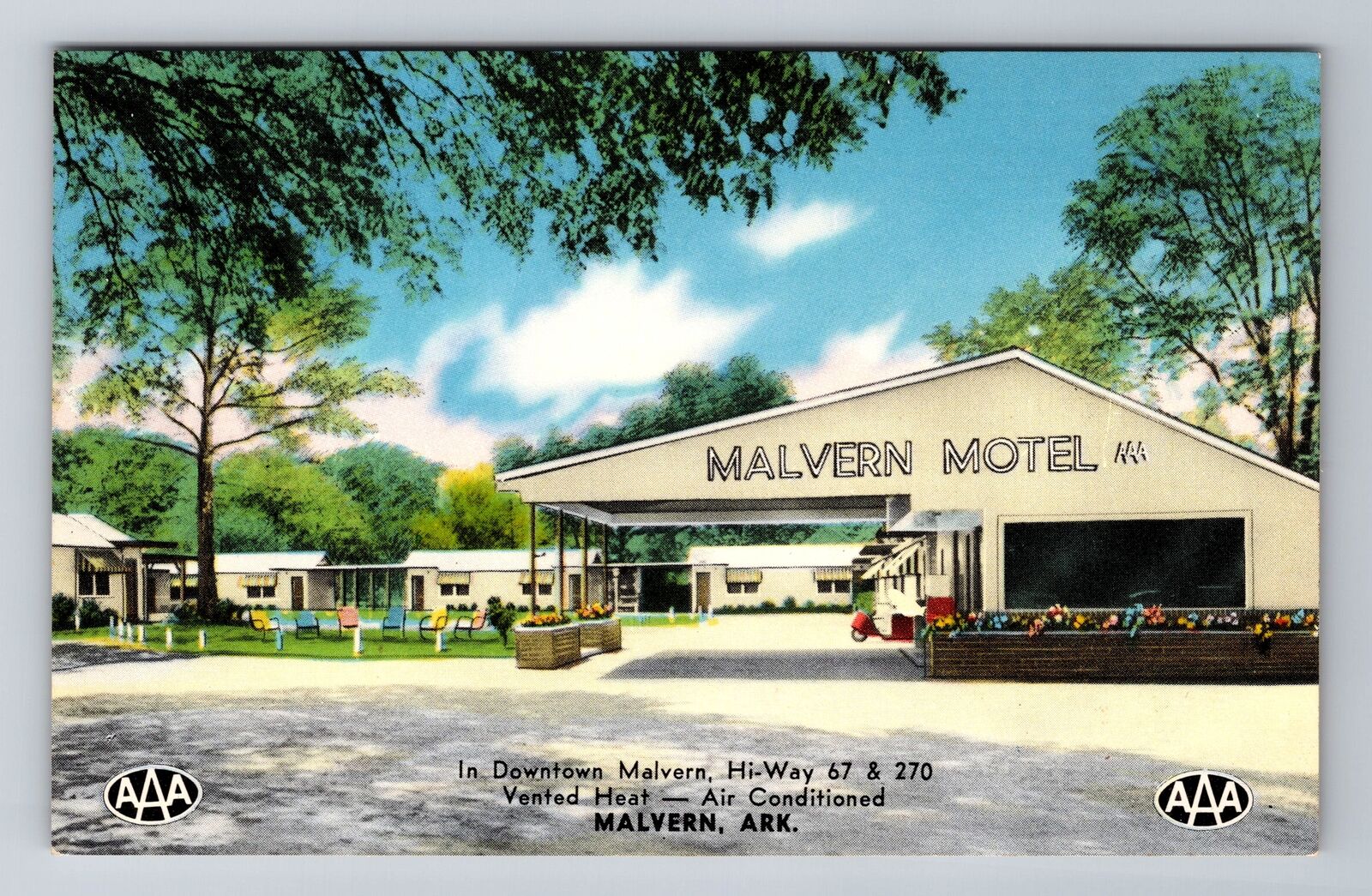 Malvern AR-Arkansas, Malvern Motel, Advertising, Vintage Souvenir Postcard
