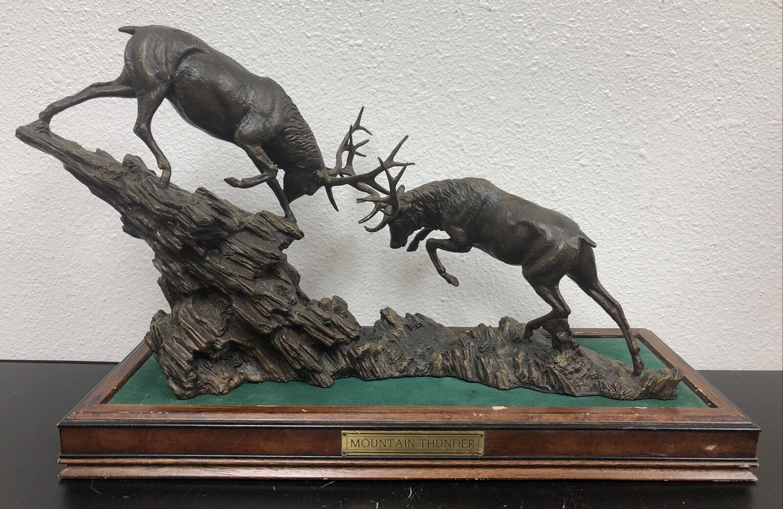 Bronze Dueling Elk Sculpture “Mountain Thunder” Ronald Van Ruyckevelt 1991