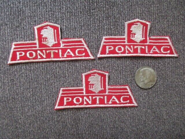 3 Vintage Embroidered Cloth Patches Pontiac