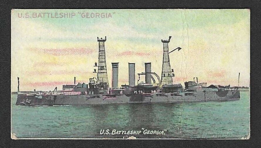 c1910\'s T39 Booker Tobacco Card - Burley Cubs U.S. Battleship Series - Georgia
