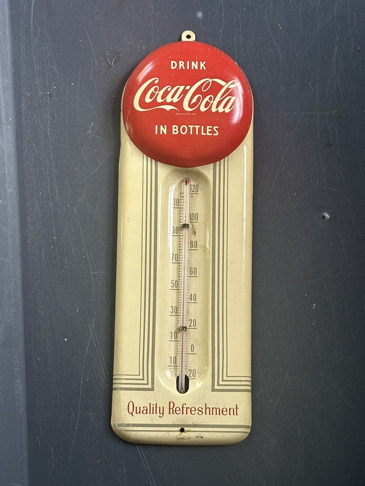 1950’s Coca Cola Thermometer Sign Metal 9\