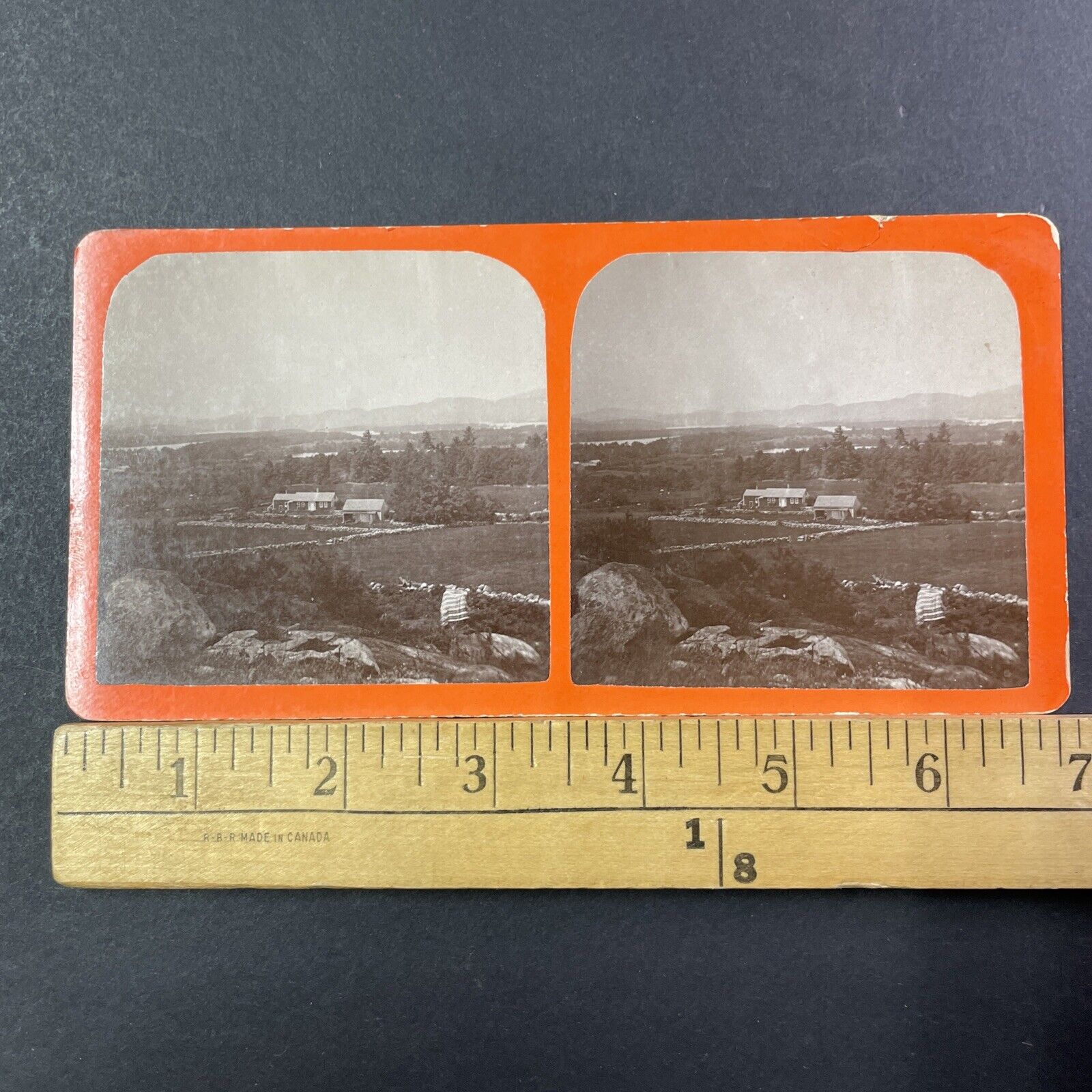 Meridith New Hampshire Stereoview CH Colby Photo Card Antique 1860s X906