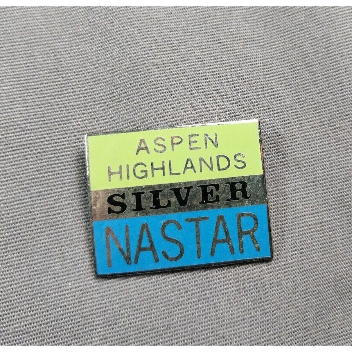 Aspen Highlands CO Colorado Silver NASTAR Skiing Ski Lapel Hat Jacket Pin