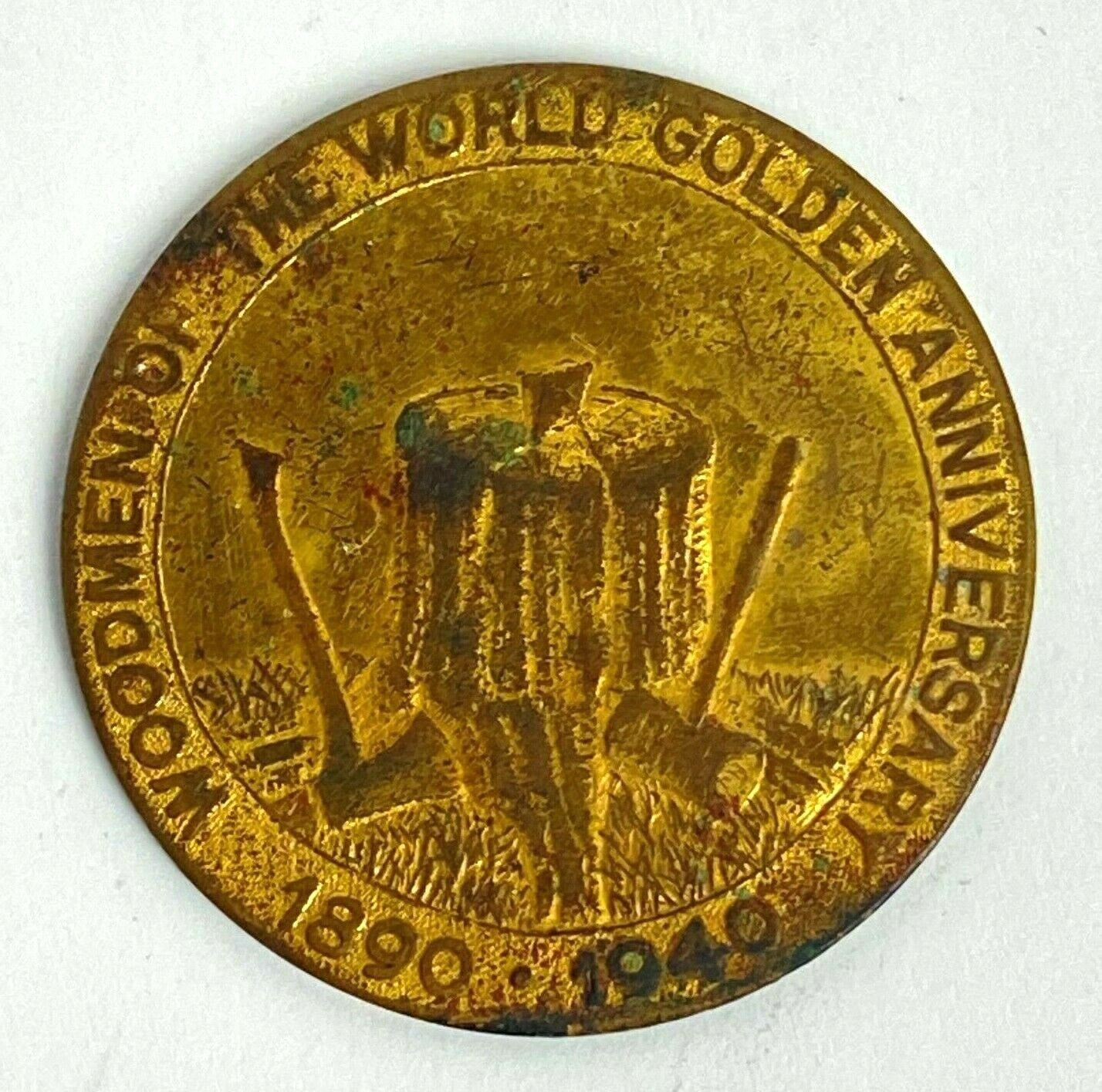Woodman Of The World Golden Anniversary 1890-1940 Insurance Token Coin Medal VTG